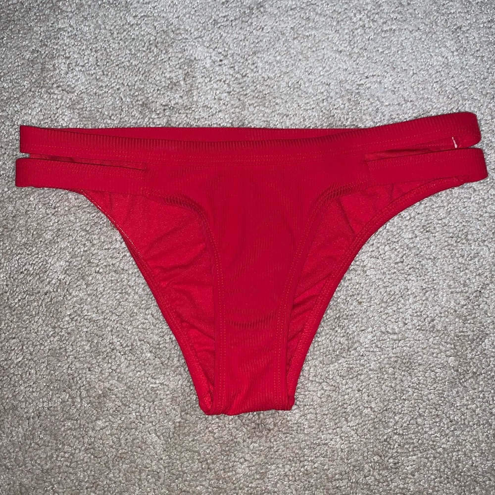 Ribbed Strappy Bikini Bottom